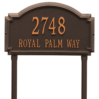Personalized Large Williamsburg Lawn Address Plaque - 2 Line
