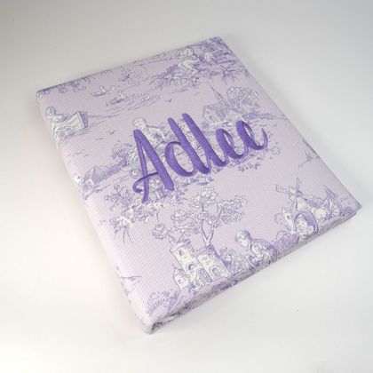 Personalized Lavender Bryant Park Cotton Baby Memory Book