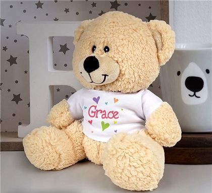 Personalized Lots Of Hearts Teddy Bear