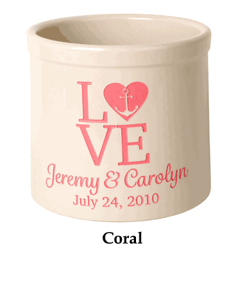 Personalized Love Anchor 2 Gallon Stoneware Crock