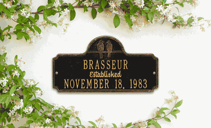 Personalized Love Birds Anniversary Plaque