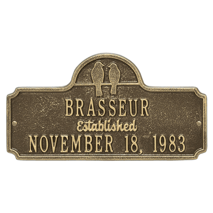 Personalized Love Birds Anniversary Plaque