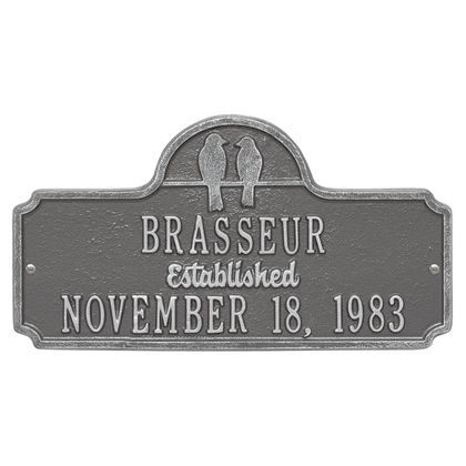 Personalized Love Birds Anniversary Plaque