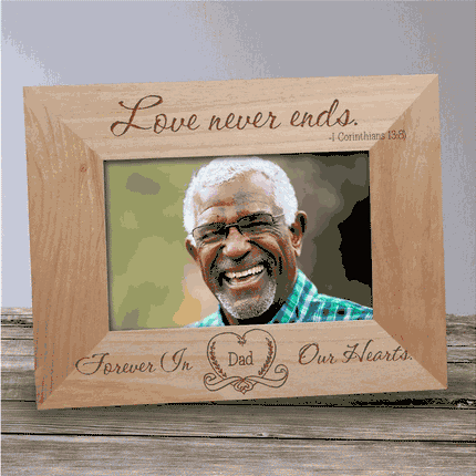Personalized Love Never Ends Memorial Wood Picture Frame