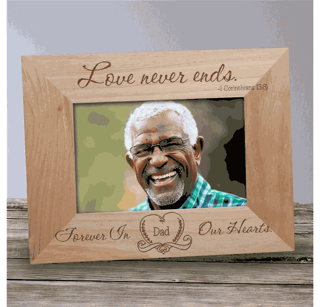 Personalized Love Never Ends Memorial Wood Picture Frame