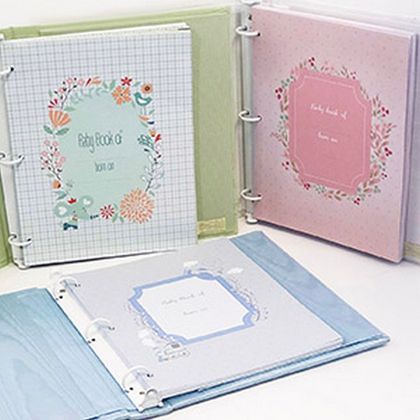 Personalized Malibu Poplin Baby Memory Book