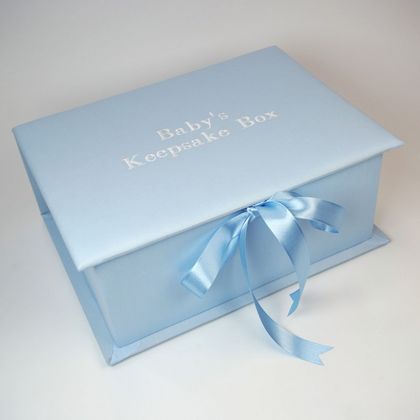Personalized Malibu Poplin Medium Baby Keepsake Box