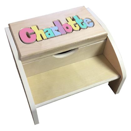 Personalized Maple Double Name 2 Step Stool