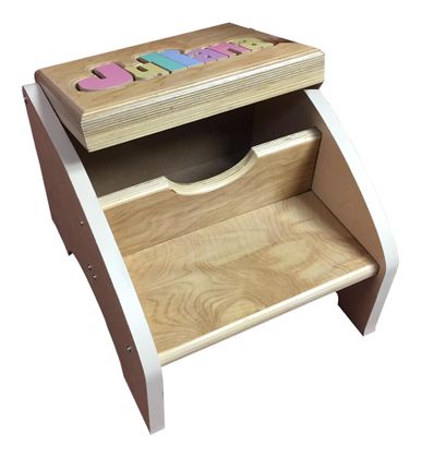 Personalized Maple Double Name 2 Step Stool