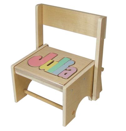 Personalized Maple Long Name Flip Stool