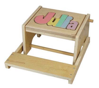 Personalized Maple Name Flip Stool