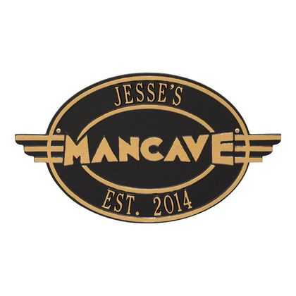 Personalized Moderno Man Cave Plaque