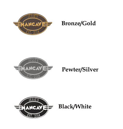 Personalized Moderno Man Cave Plaque