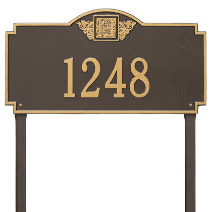 Personalized Monogram Large Lawn Address Plaque - 1 Line