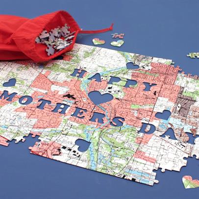Personalized Mothers Day Map Puzzle