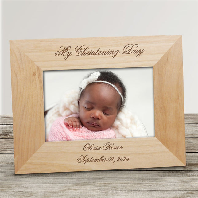 Personalized My Christening Day Wood Picture Frame