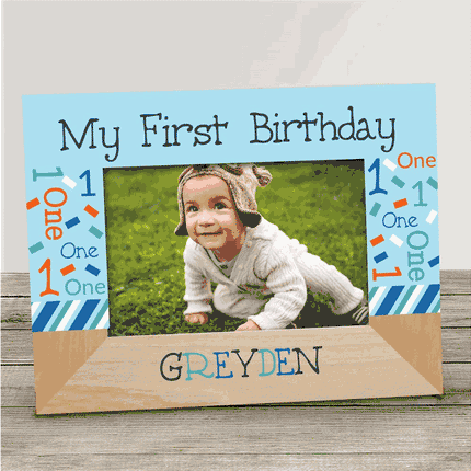 Personalized My First Birthday Static Word Art Picture Frame