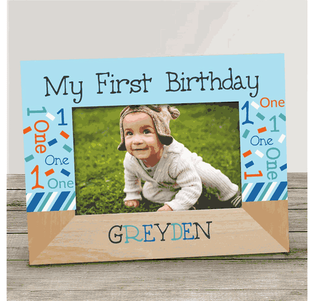Personalized My First Birthday Static Word Art Picture Frame