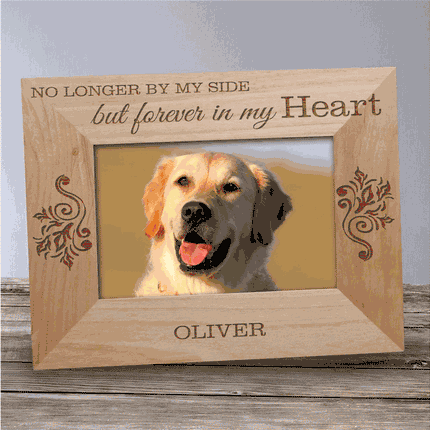 Personalized No Longer By My Side Pet Wooden Picture Frame