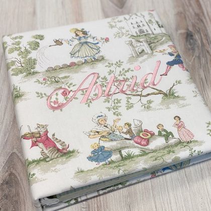 Personalized Nursery Rhyme Over the Moon Toile Baby Memory Book