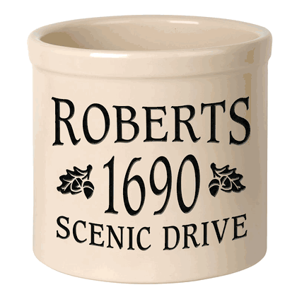 Personalized Oak Leaf 2 Gallon Stoneware Crock