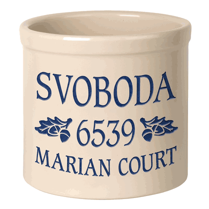 Personalized Oak Leaf Stoneware Crock - 2 Gallon