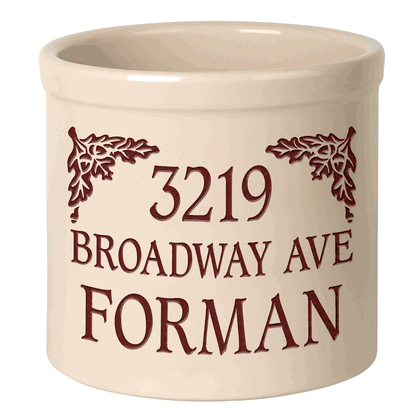 Personalized Oak Leaves 2 Gallon Stoneware Crock