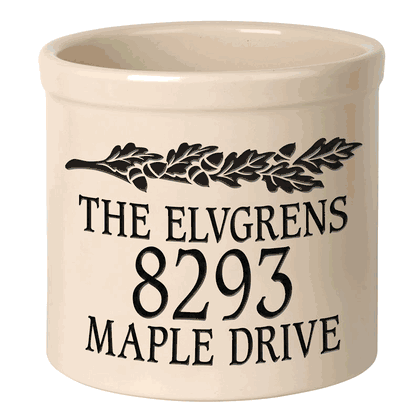 Custom Oak Leaf 2 Gallon Stoneware Crock