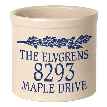 Custom Oak Leaf 2 Gallon Stoneware Crock
