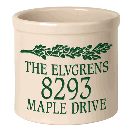 Custom Oak Leaf 2 Gallon Stoneware Crock