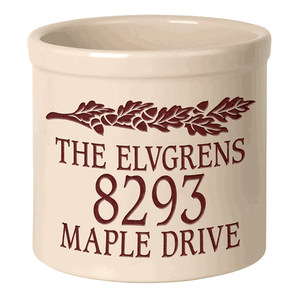 Custom Oak Leaf 2 Gallon Stoneware Crock