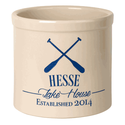 Personalized Oars Lake House Established 2 Gallon Stoneware Crock