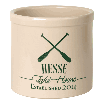 Personalized Oars Lake House Established 2 Gallon Stoneware Crock