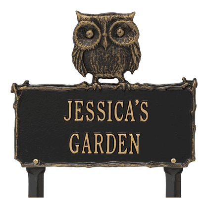 Personalized Owl Garden Lawn Plaque