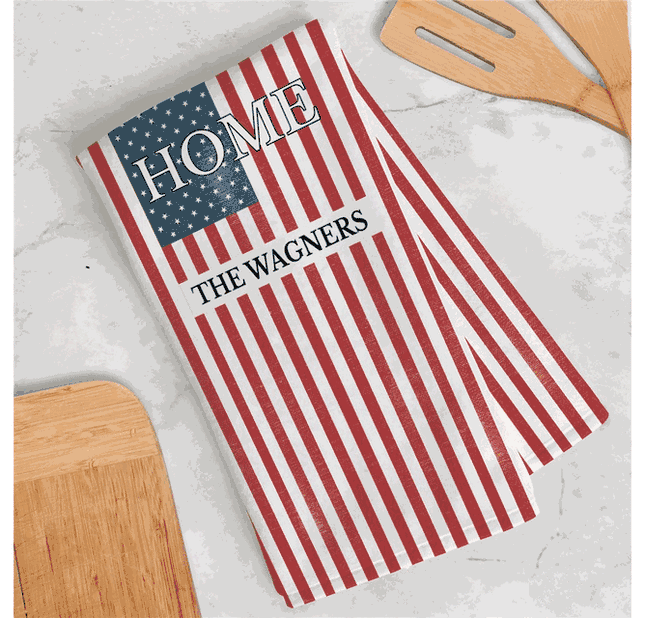 Personalized Patriotic Home Dish Towel