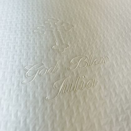 Personalized Pima Jacquard Christening Blanket
