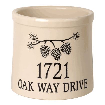 Personalized Pine Bough 2 Gallon Stoneware Crock