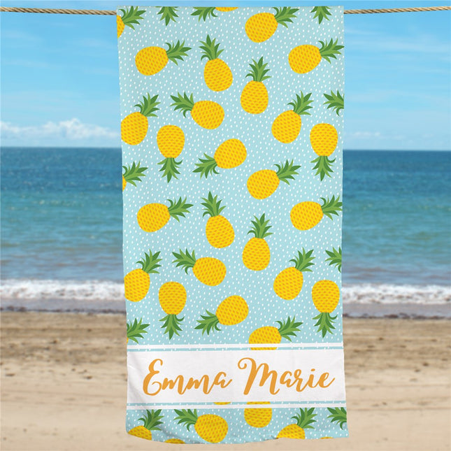 Personalized Pineapple Beach Towel