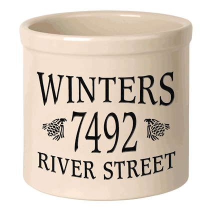 Personalized Pinecone 2 Gallon Stoneware Crock
