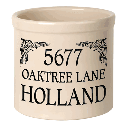 Custom Pinecone 2 Gallon Stoneware Crock