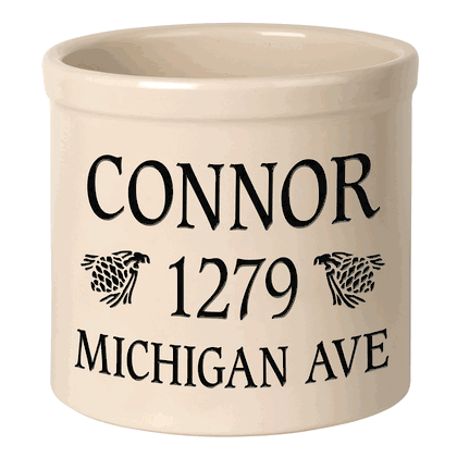 Personalized Pine Cone 2 Gallon Stoneware Crock