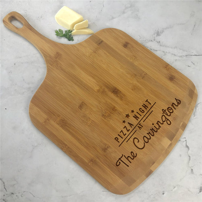 Personalized Pizza Night Bamboo Pizza Board