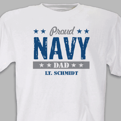 Personalized Proud Military T-shirt - Navy
