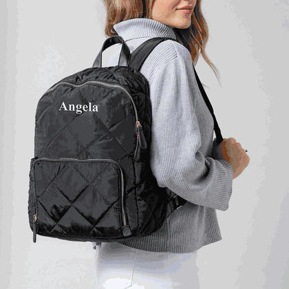 Personalized Quilted Nylon Backpack