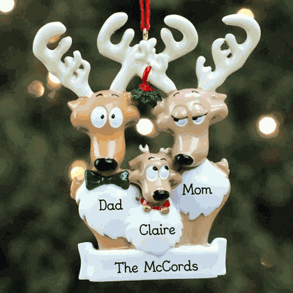 Personalized Reindeer Family Christmas Ornament