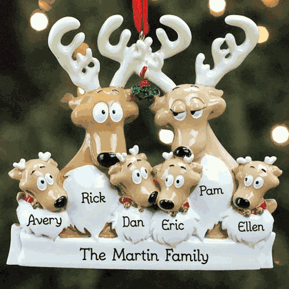 Personalized Reindeer Family Christmas Ornament