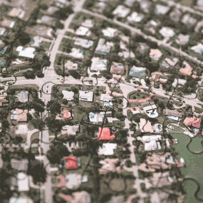Personalized Satellite Image Hometown Puzzle