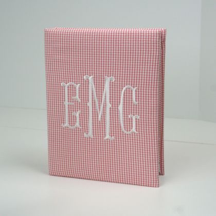 Personalized Seersucker Check Cotton Medium Hardbound Photo Album