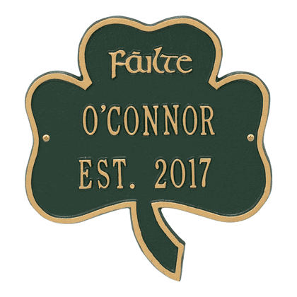 Personalized Shamrock Address Plaque