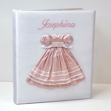 Personalized Silk Dress on Shantung Baby Memory Book